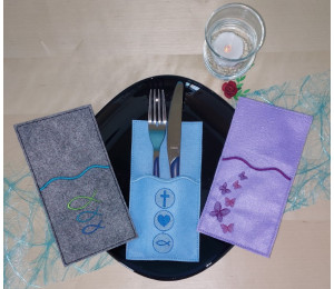 Stickserie ITH -  Besteckhüllen christliche Motive in zwei Größen